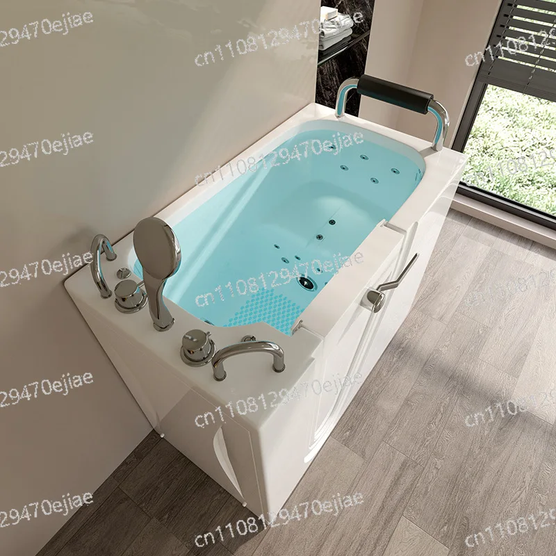 

Small Rectangular Family Walk-in Sitting Massage Bathtub, Suitable for Bathing, Anti Slip and Barrier Free Side Opening Soaking