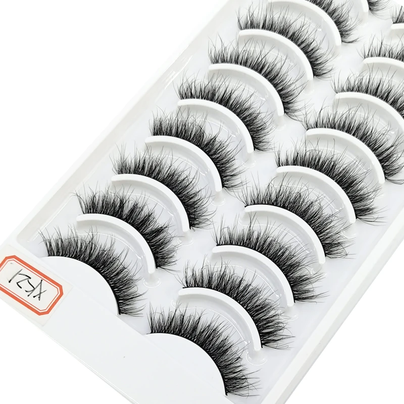 NEU 10 Paar Flauschige Künstliche Nerz-Wimpern Natürliche Lange Falsche Wimpernverlängerung Handgefertigte Volumen 3D Wimpern Make-up Faux Cils Cilios – Detail 19