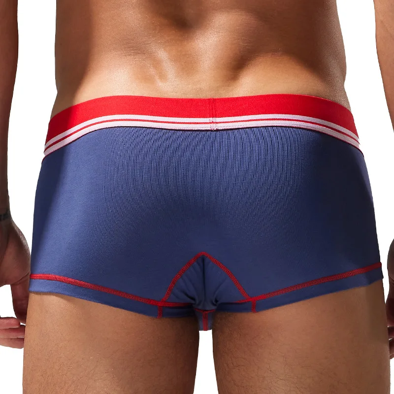 2-Pack Fashion Men's Underwear Contrast Boxer Briefs SEOBEAN Cotton Low-Rise U Pouch Design No Side Seam 250212 509062