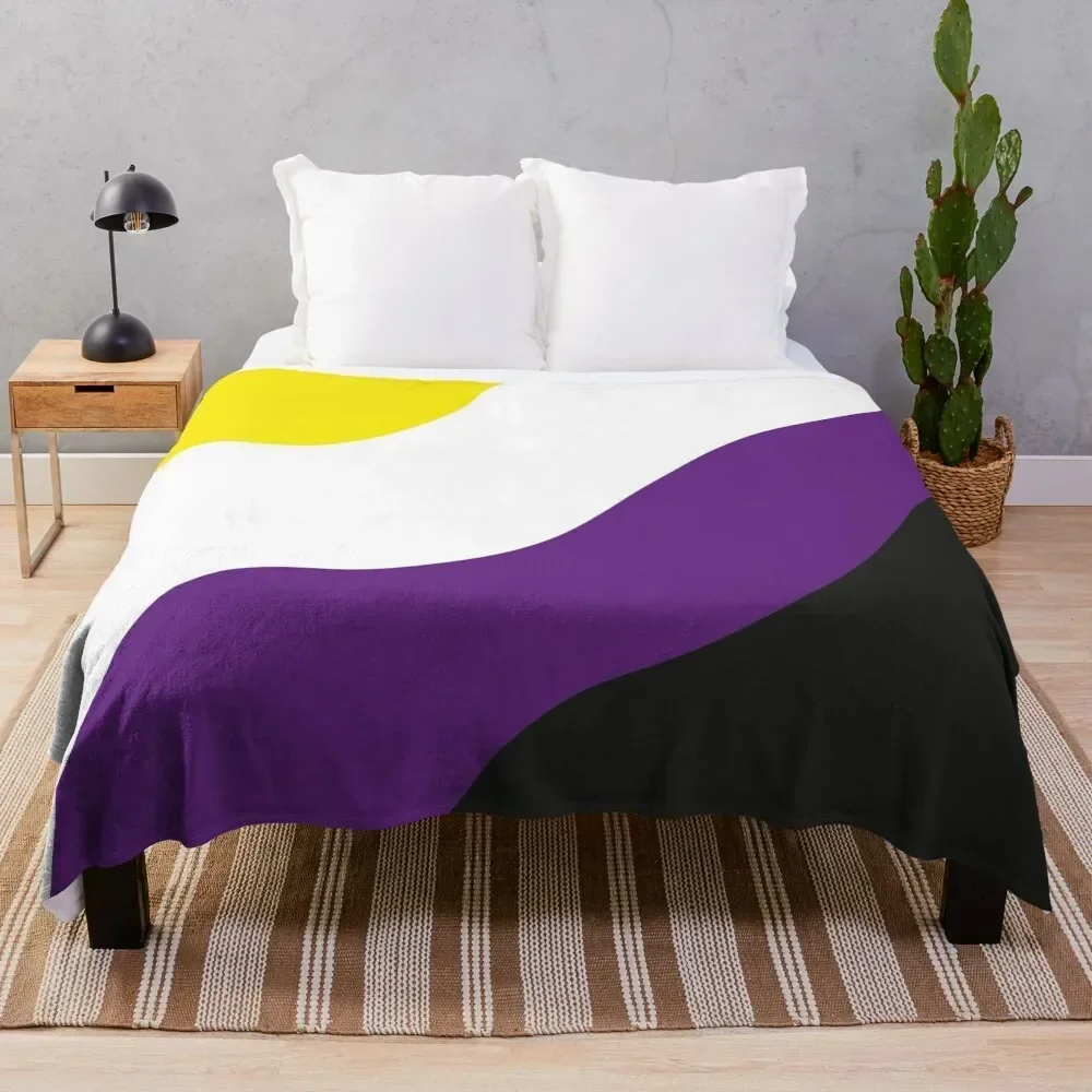 Non-Binary Gender Flag Throw Blanket Extra Large Throw Thermal Soft Big Blankets