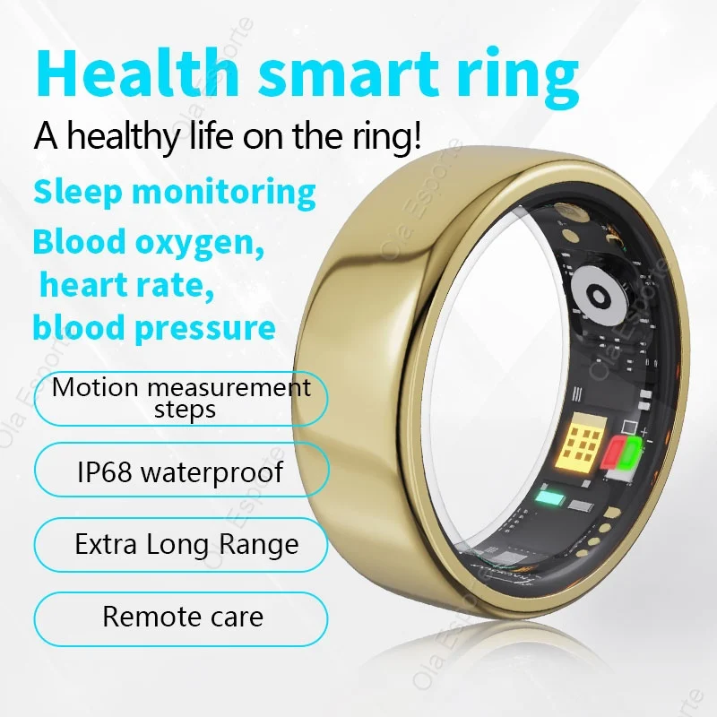 2024 New Smart Ring Blood Pressure Monitoring Sleep Health IP68 Waterproof Monitoring Exercise Remote Care