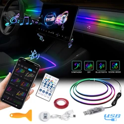 Vgetting Universal USB Car Ambient Light 60 Seconds Module For Tesla Model 3 Y S APP Remote Control Acrylic Symphony Atmosphere