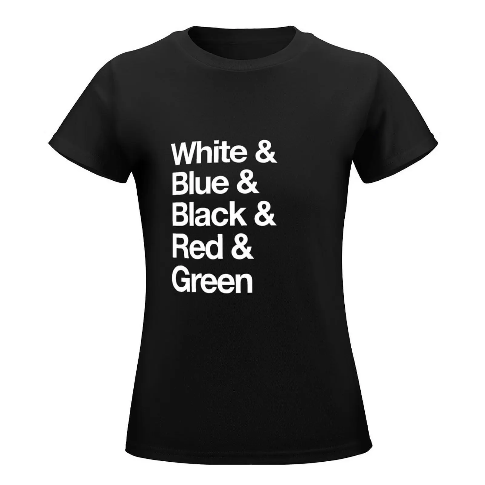 White & Blue & Black & Red Green - Reversed T-Shirt Aesthetic clothing summer clothes t shirts for Women