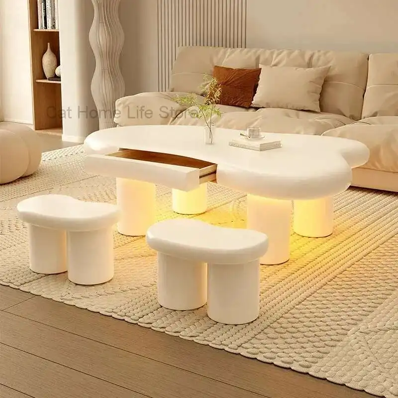

Modern Luxury Coffee Table Moving Italian Unique Minimalist Coffee Table Simple Clear Nordic Antique Wood Meubles Furniture