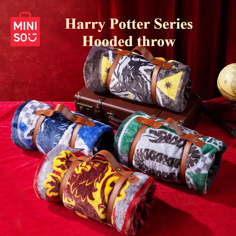 Genuine MINISO Harry Potter Series 140CM Hooded Casual Blanket Gryffindor Comfortable and Soft Peripheral Gift Hufflepuff