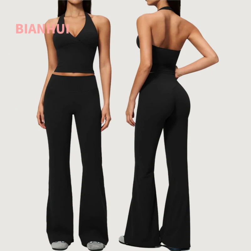 lot-de-2-soutien-gorge-de-sport-et-vetements-de-sport-yoga-pilates-course-a-pied-a-sechage-rapide-coupe-ajustee-taille-haute-effet-push-up-fessier-et-effet-ventre-plat-avec-pantalon-de-sport-large