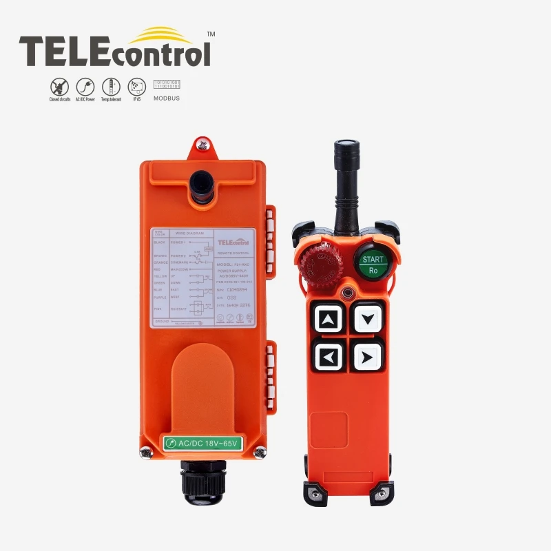 4 pushbuttons 1 steps Telecontrol F21-4S 4Way RC Radio Remote Control for Hoist Overhead EOT Crane