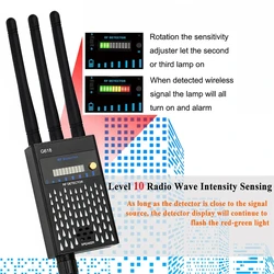 Dispositivo de detección de radiofrecuencia profesional, tres antenas, GSM, GPS, Detector de señal RF, cámara inalámbrica antirrobo