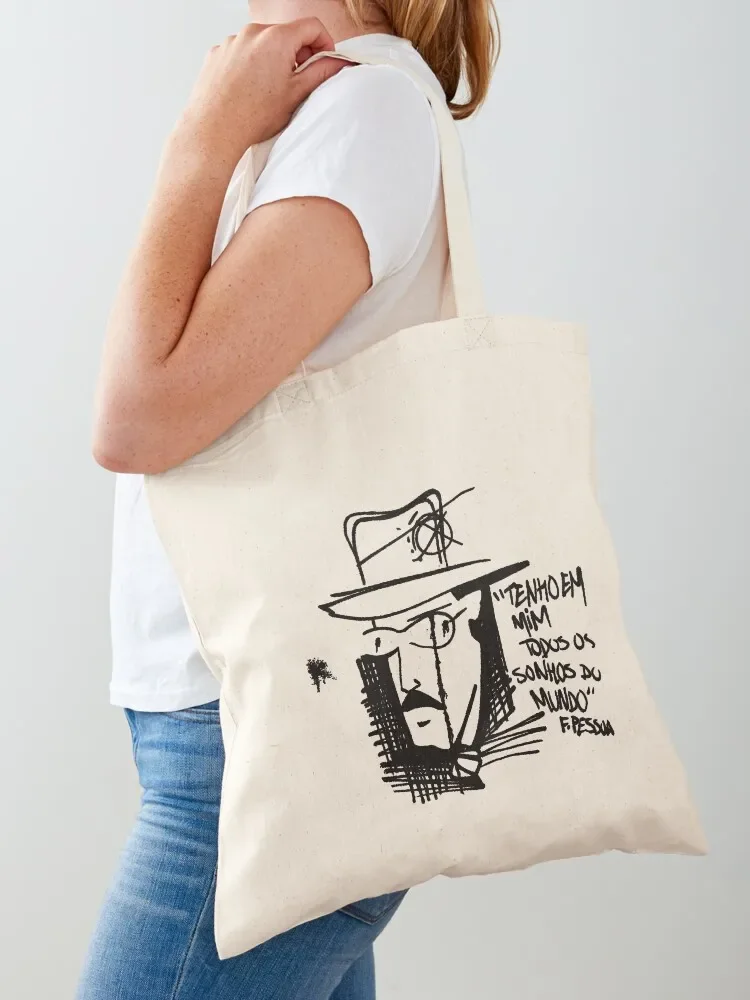 Tenho em mim todo os sonhos do mundo (light grey) Tote Bag foldable reusable bag female bag