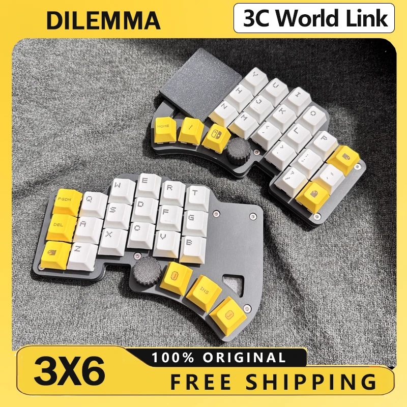 

Dilemma Max Split Keyboard Kit 3x6 Wired Keyboard Kit RGB Support VIA Procyon Touchpad Replace Mouse Ergonomic Custom Hot Swap