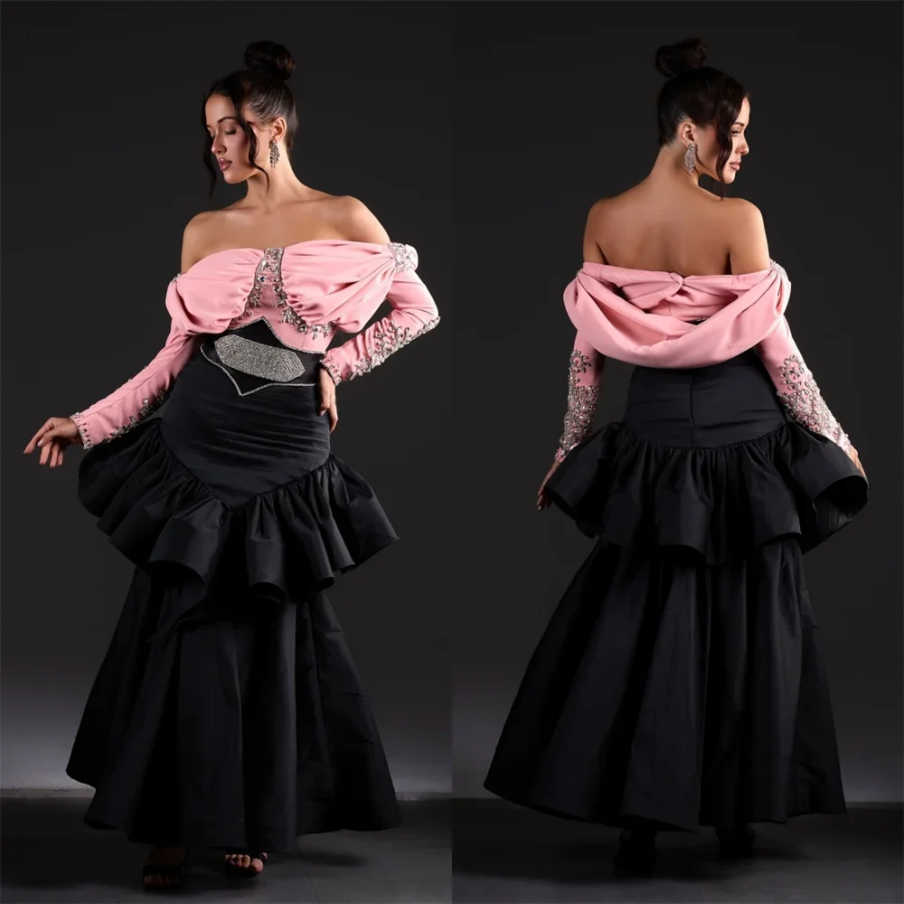 

Evening Gown Prom Dearin Off-the-shoulder A-line Floor Length Skirts Fold Draped Bespoke Occasion Dresses Formal Dress Saudi Ara