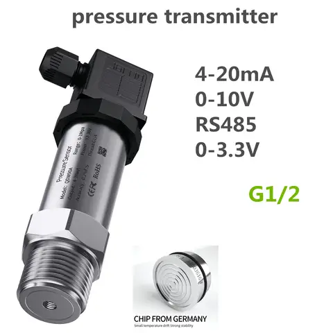 압력 센서, G1, 2 인치, 4-20mA, 0-10V, 1bar, 10bar, 100bar, 오일 워터 가스, 100psi, 10kPa, 50mbar, RS485 압력 트랜스미터