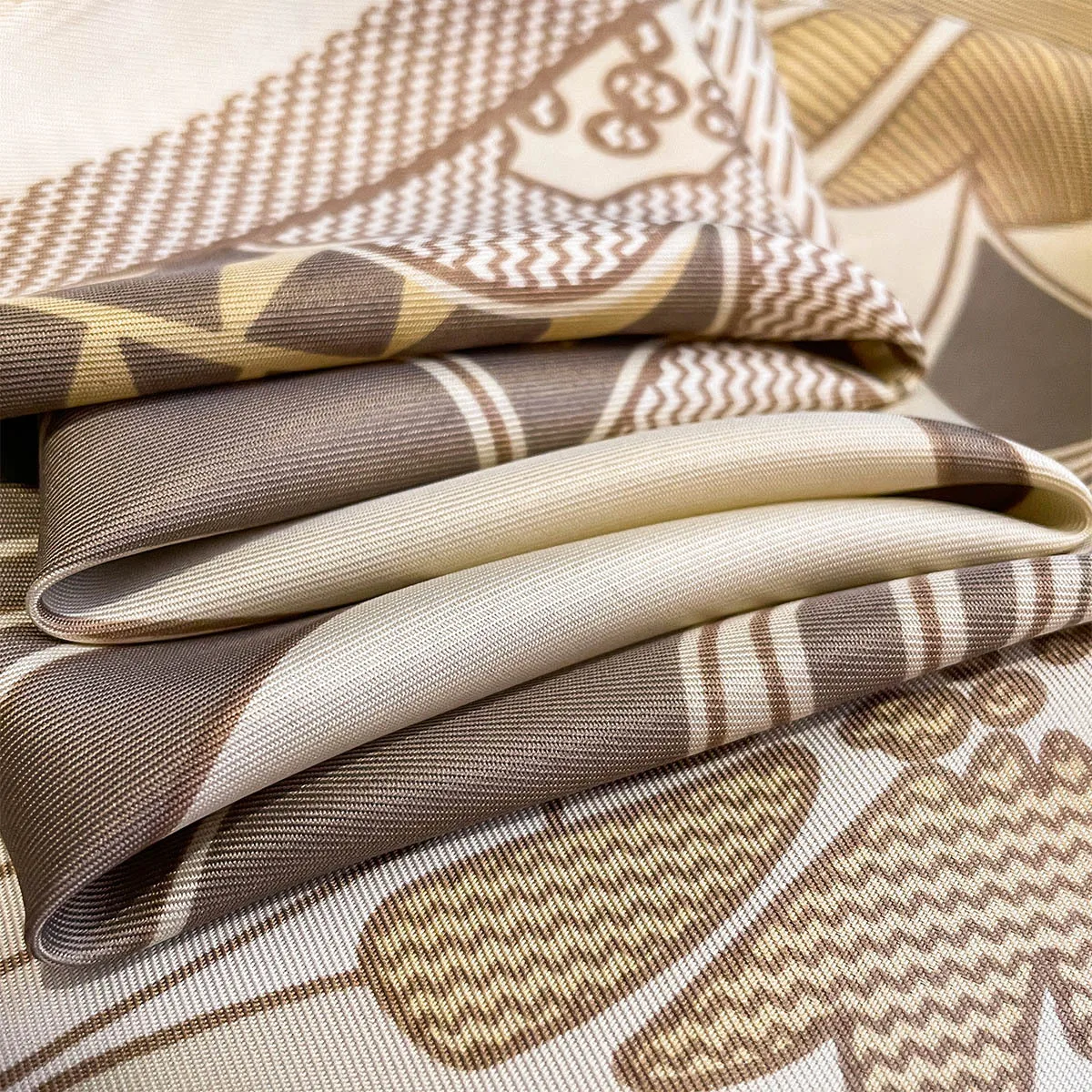 2025 Luxury Brand Square Scarf Design Shawl Wrap 90cm Print Twill Silk Women Hijab Female Foulard Headband Bandana image 3
