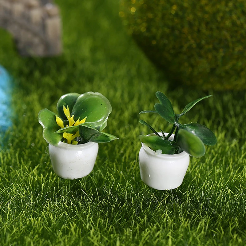 4 pz/set 1:12 casa delle bambole albero In miniatura pianta verde In vaso In vaso modello per casa delle bambole decorazioni per la casa i bambini fanno finta di giocare con i giocattoli