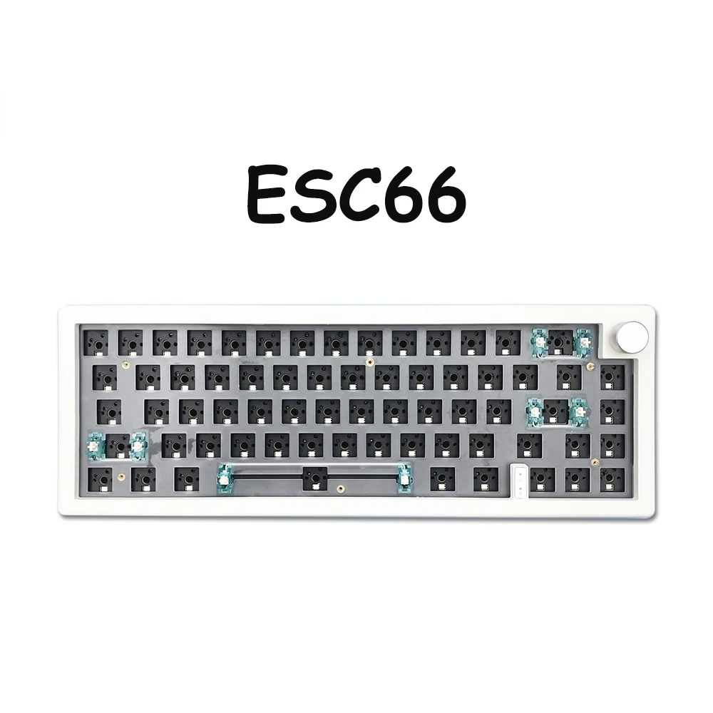 ESC66 Custom DIY Mechanical Keyboard Kit Hot-Swappable 3-mod Bluetooth 2.4G RGB Backlit Gasket Structure Wireless keyboard