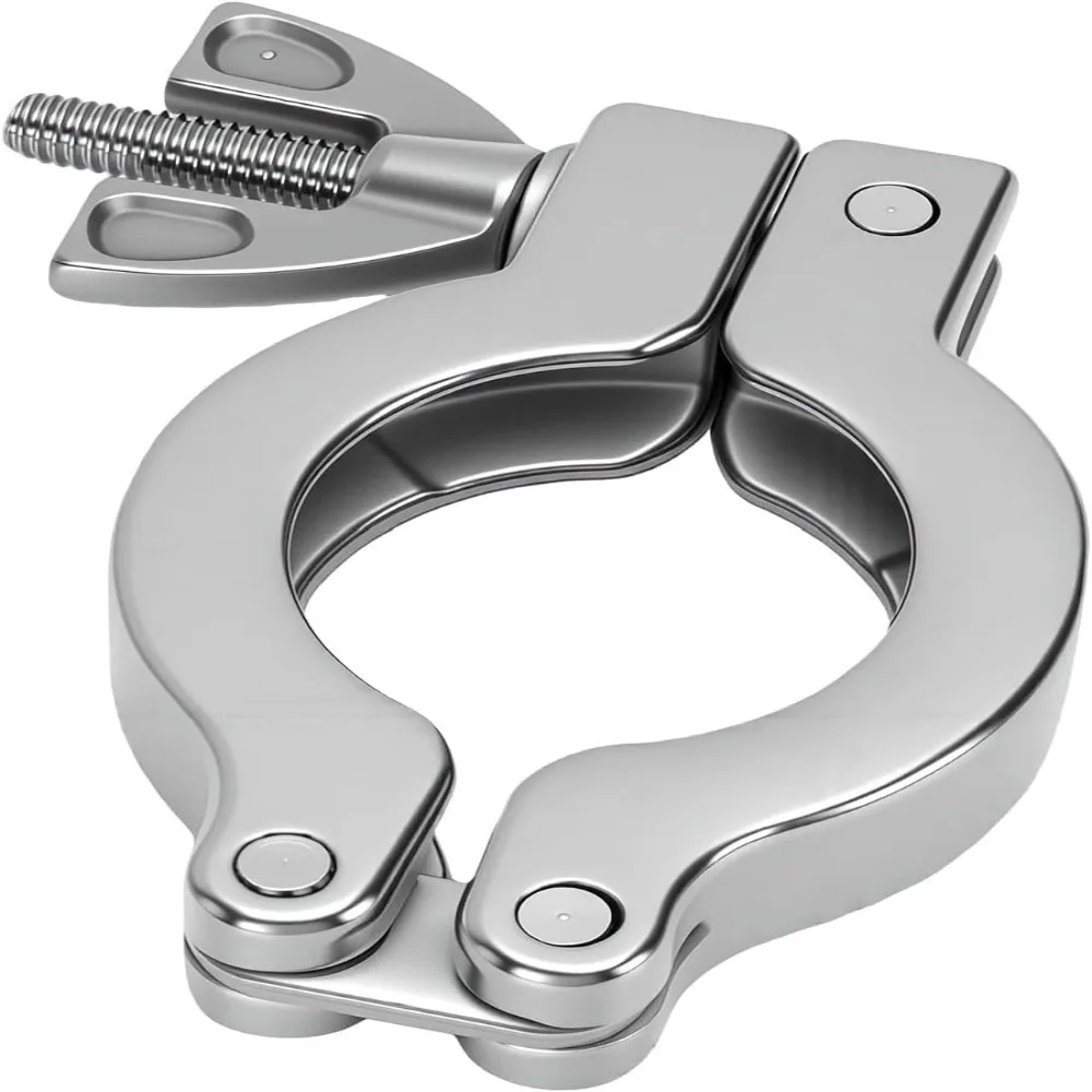 4PCS 304 Stainless Steel+Fluororubber Vacuum Clamp Centering O-Ring KF-25 Flange Size Wing Nut Clamp Silver+Black