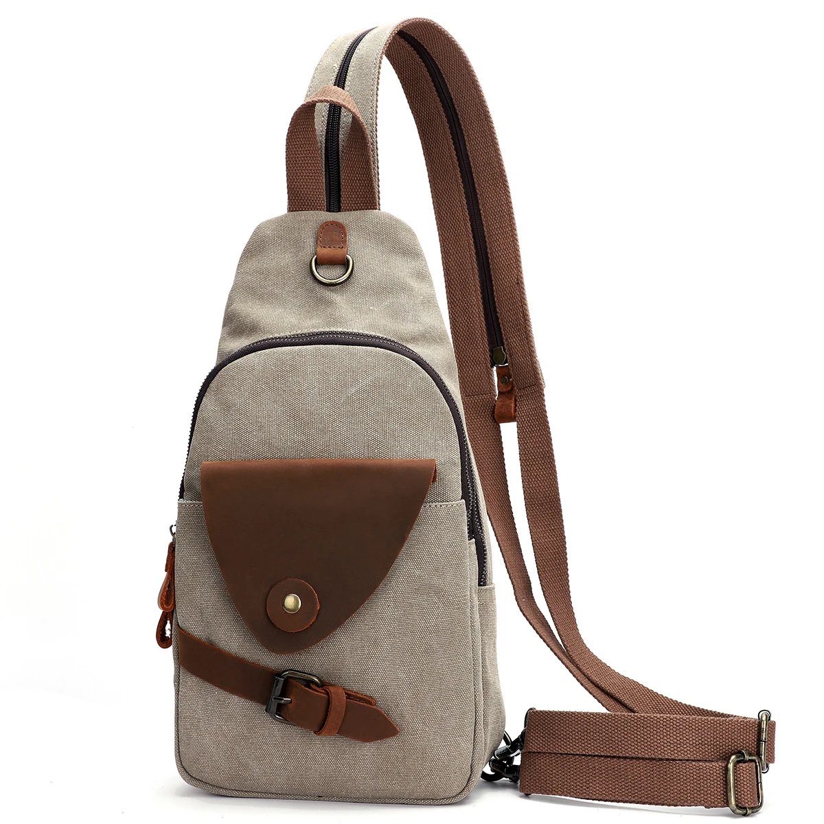 KL928 Canvas Sling Bag Crossbody Backpack Shoulder Casual Rucksack for Men Women