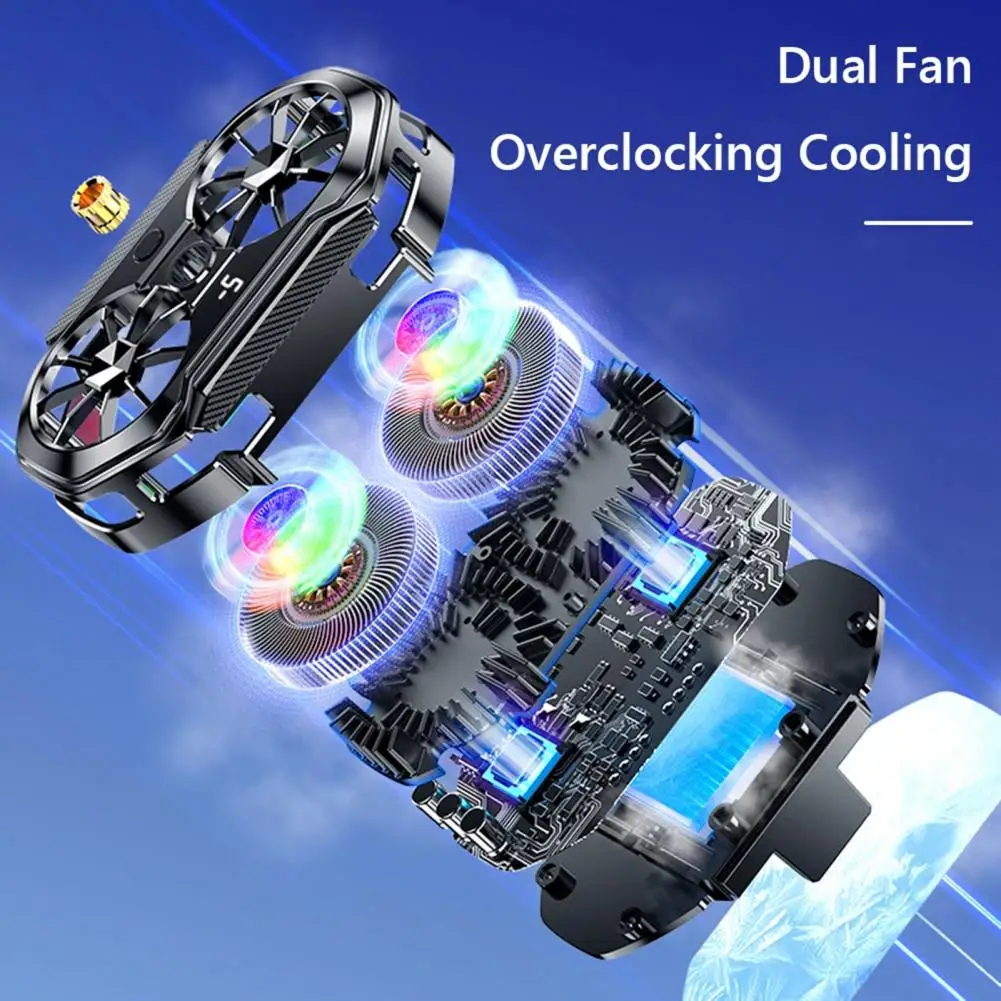 Adjustable Fan Phone Heatsink Universal Mobile Phone Radiator Fan with Rgb Light Adjustable Digital Display for Optimal