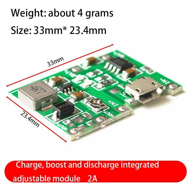 3.7V 4.2V liter 9V 5V multimeter modified 18650 lithium battery charging boost discharge integrated adjustable module 2A