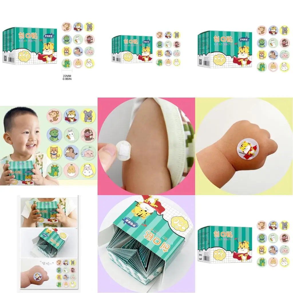  120Pcs Mini Round Disposable Medical Adhesive Bandage Bands First Aids Wound Plaster Bands Aid, Waterproof & Breathable