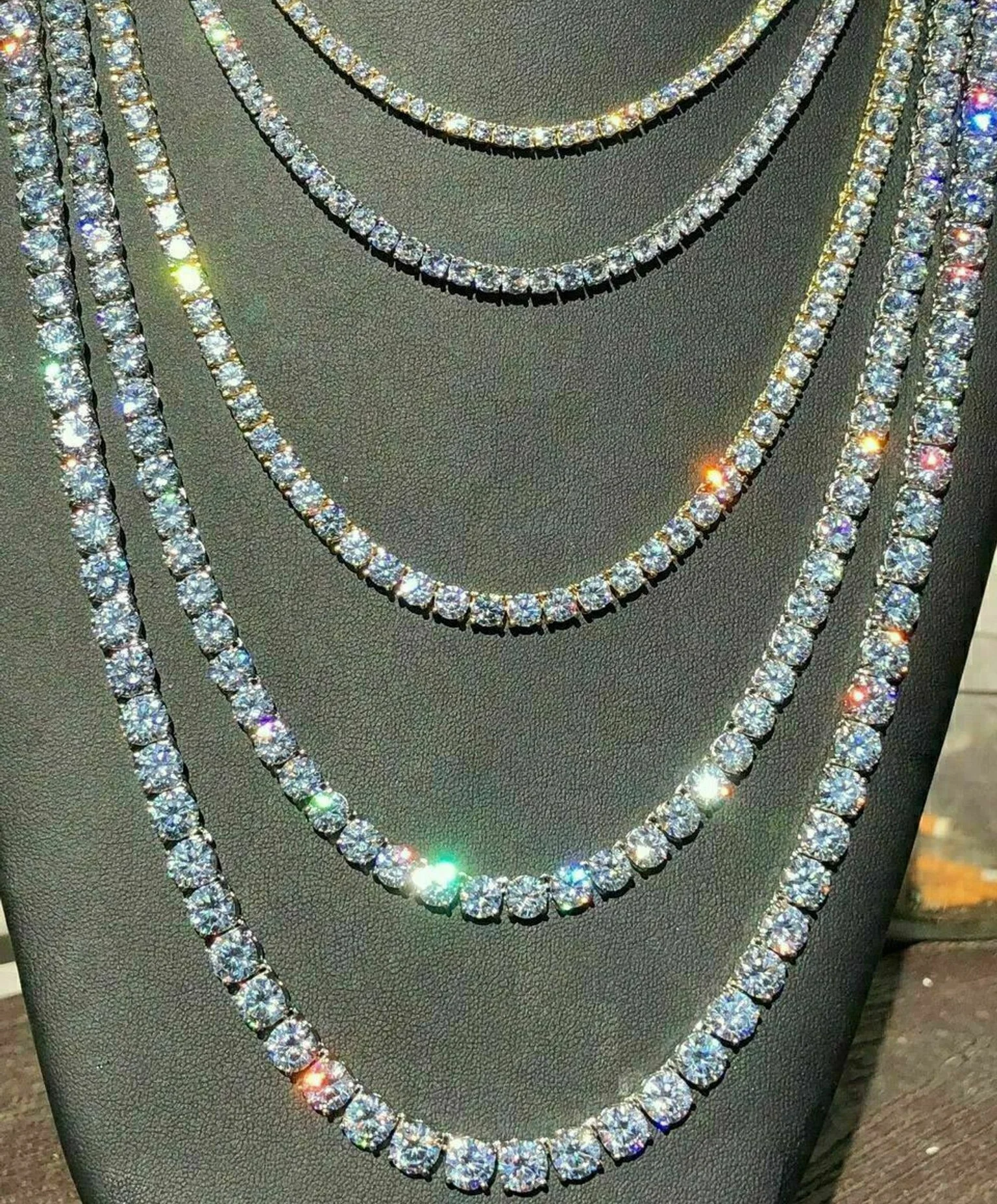 3MM 4MM 5MM 5A Cubic Zirconia CZ Tennis Chain Necklace Wysokiej jakości Iced Out Bling Hip Hop Men Boy Classic Basic Chains