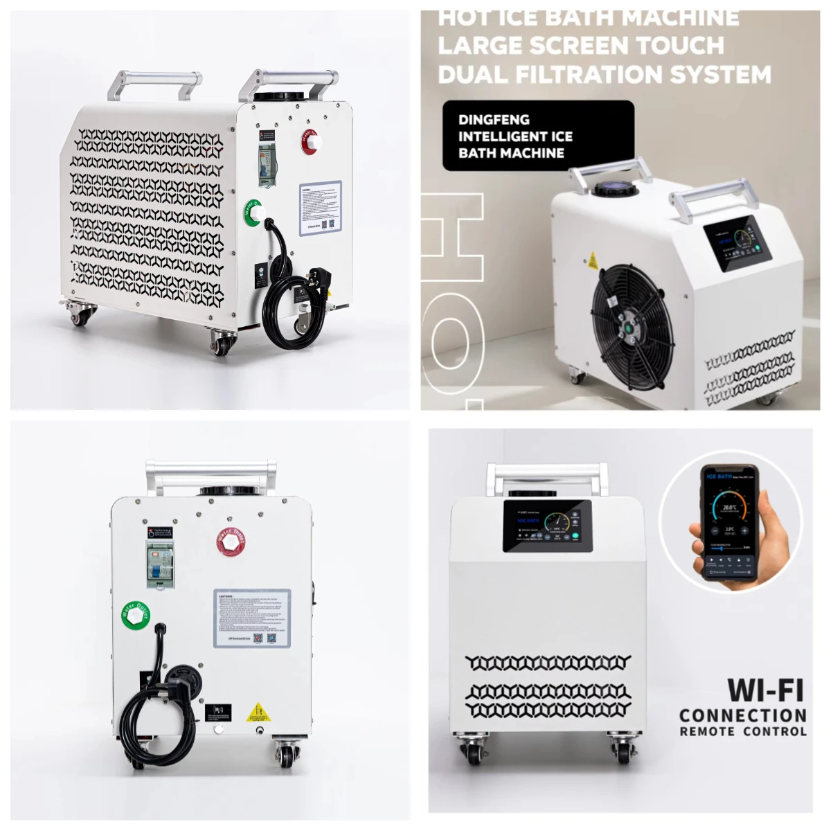 

Portable WiFi Ice Bath Chiller R410A Ozone Compressor Dual Filter Remote Control