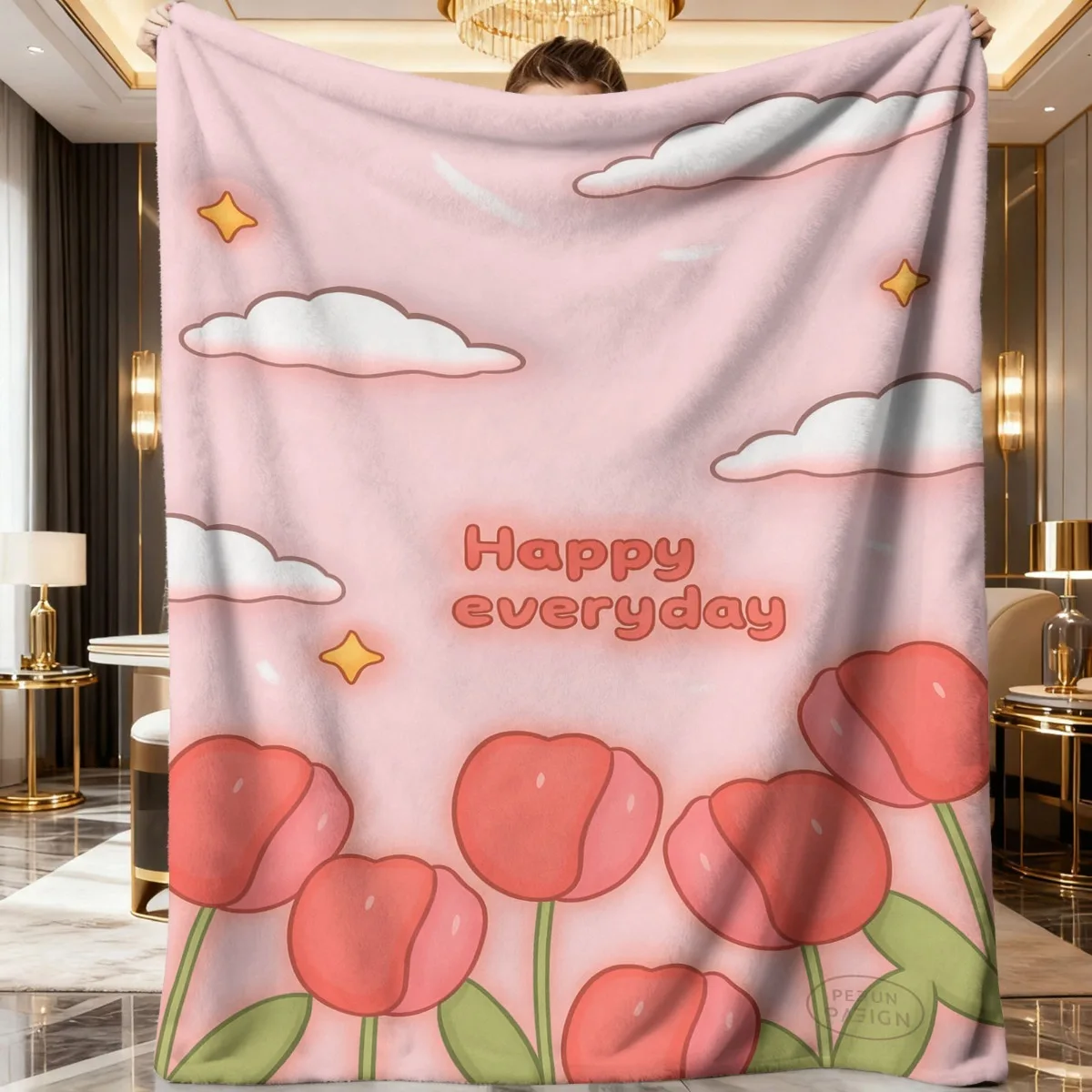 

Top pick1pc Valentine Gnome Couple Flannel Blanket Heart Print All-Season Kids Contemporary Bedding Gift