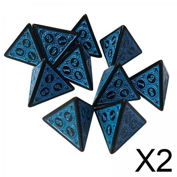 

2x 10x4 односторонние игровые кости, набор многогранных кубиков, настольная игра для ролевых игр, многосторонние игральные кости