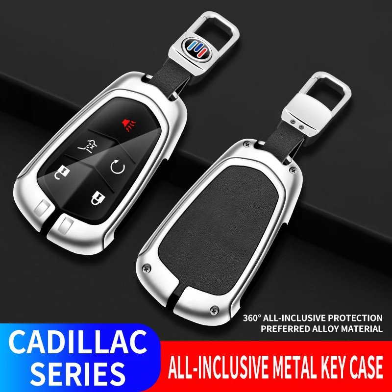 Zinc Alloy Leather Car Key Case Remote Control Protector Cover For Cadillac ATS-L XTS XT4 XT5 XT6 CTS CT6 ATS 28T SRX Escalade