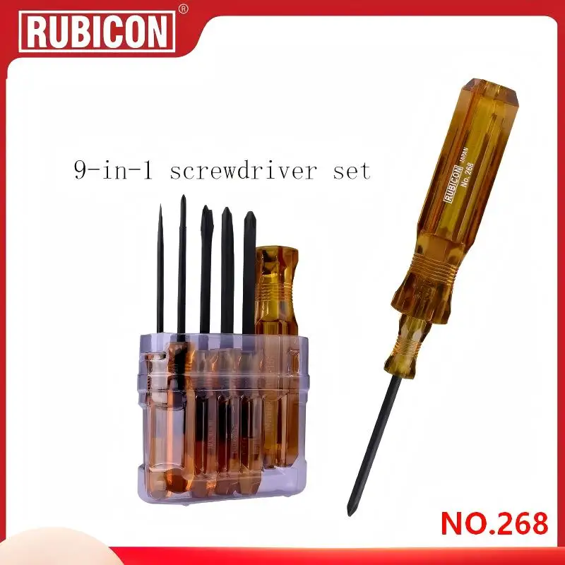 

Набор отверток RUBICON NO.268/268P 9 в 1 | Биты Phillips/Slotted | Прецизионное шило 3,0 мм | Ручной инструмент для ремонта
