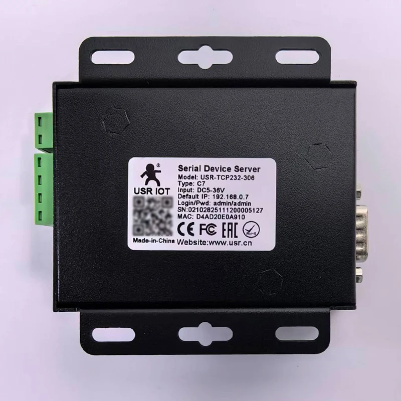RS232 RS485 RS422 to Ethernet  Converter Serial Device Server SerialTCP/IP Modbus RTU to IoT Gateway Data PSUR USR-TCP232-306