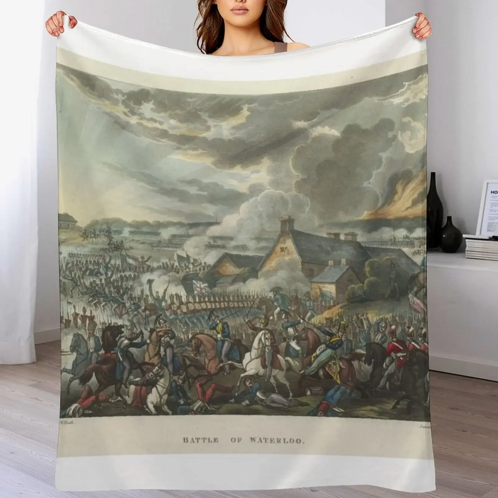 

The Battle of Waterloo - La Haye Sainte & Hougoumont Throw Blanket Luxury Designer Blankets Sofas Of Decoration Polar Blankets