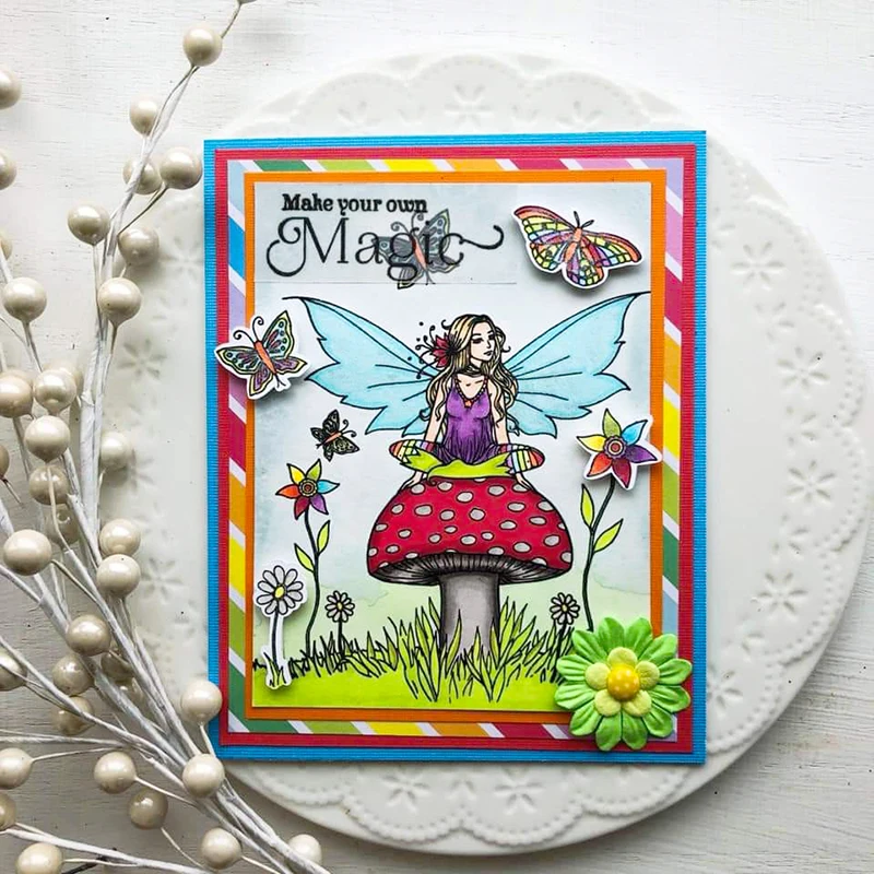 Syrenka wróżka przezroczysty silikonowy stempel/pieczęć do Diy Scrapbooking/tworzenie kartek Album fotograficzny dekoracyjny przezroczysty stempel