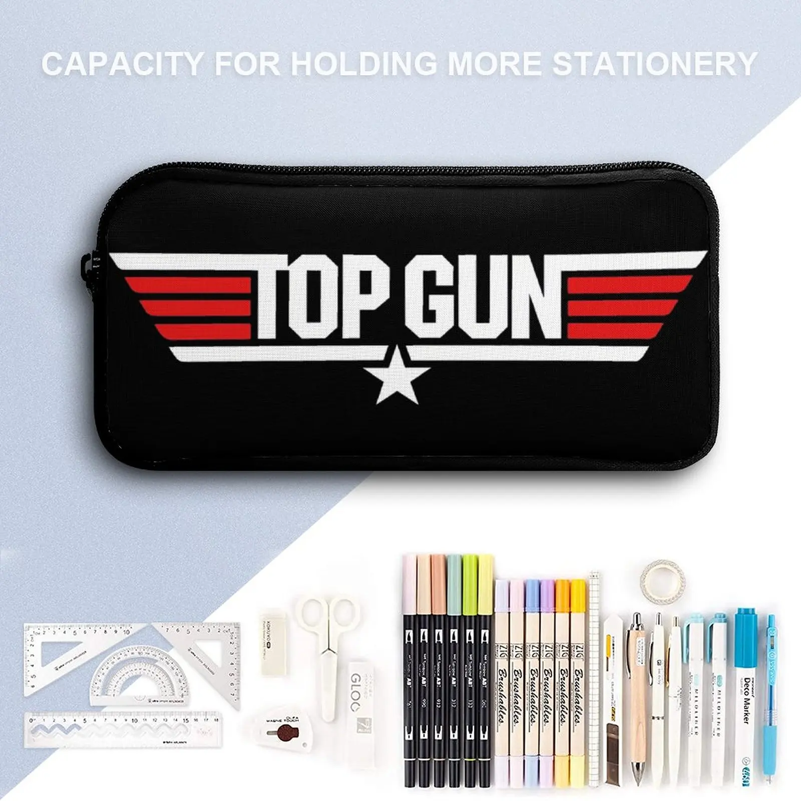 3 in 1 Set 17 pollici zaino Lunch Bag Pen Bag Top Gun Classic Stars & Stripes Retro Movie Lasting Pencil Case Cozy Travel Classi