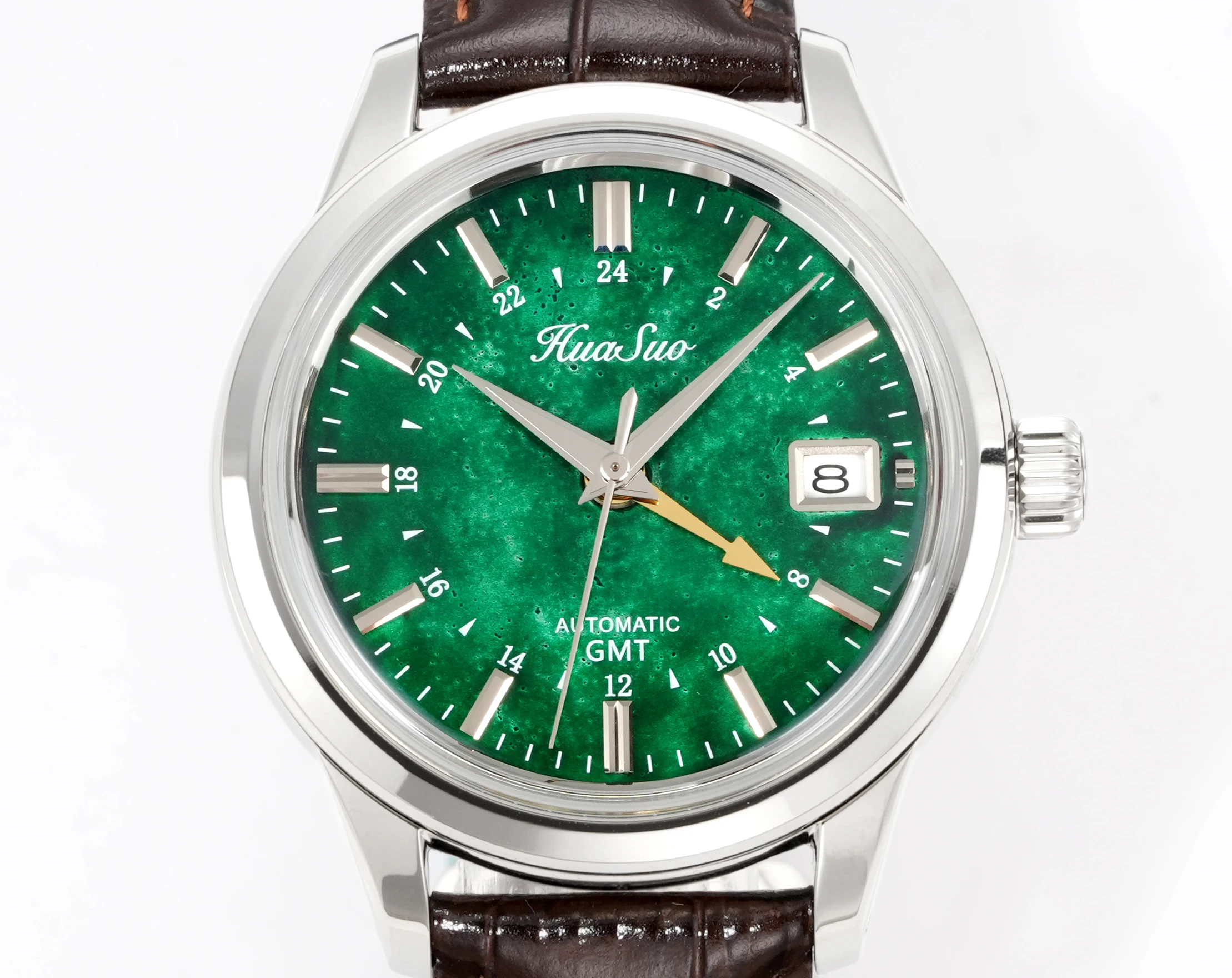 HUASUO 39mm High-end Luxury Men's Watches Intangible Cultural Heritage Handmade Lacquer Dial 5Bar Waterproof NH34 Movement GMT