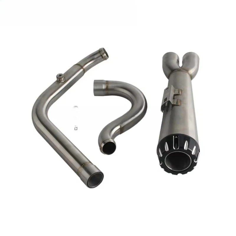 Motorcycle Stepped Head Pipes Steel Big Bore 2-into-1 Exhaust for M8 Softail Low Rider S/ST Street Bob 2018-2025