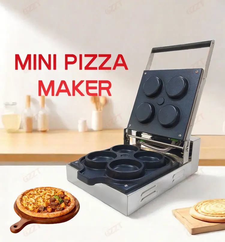 

GZZT DM-4P Electric Mini Pizza Oven Outdoor Portable Pizza Maker With 30 Minutes Timer Tortilla Waffle Maker Snack Machine