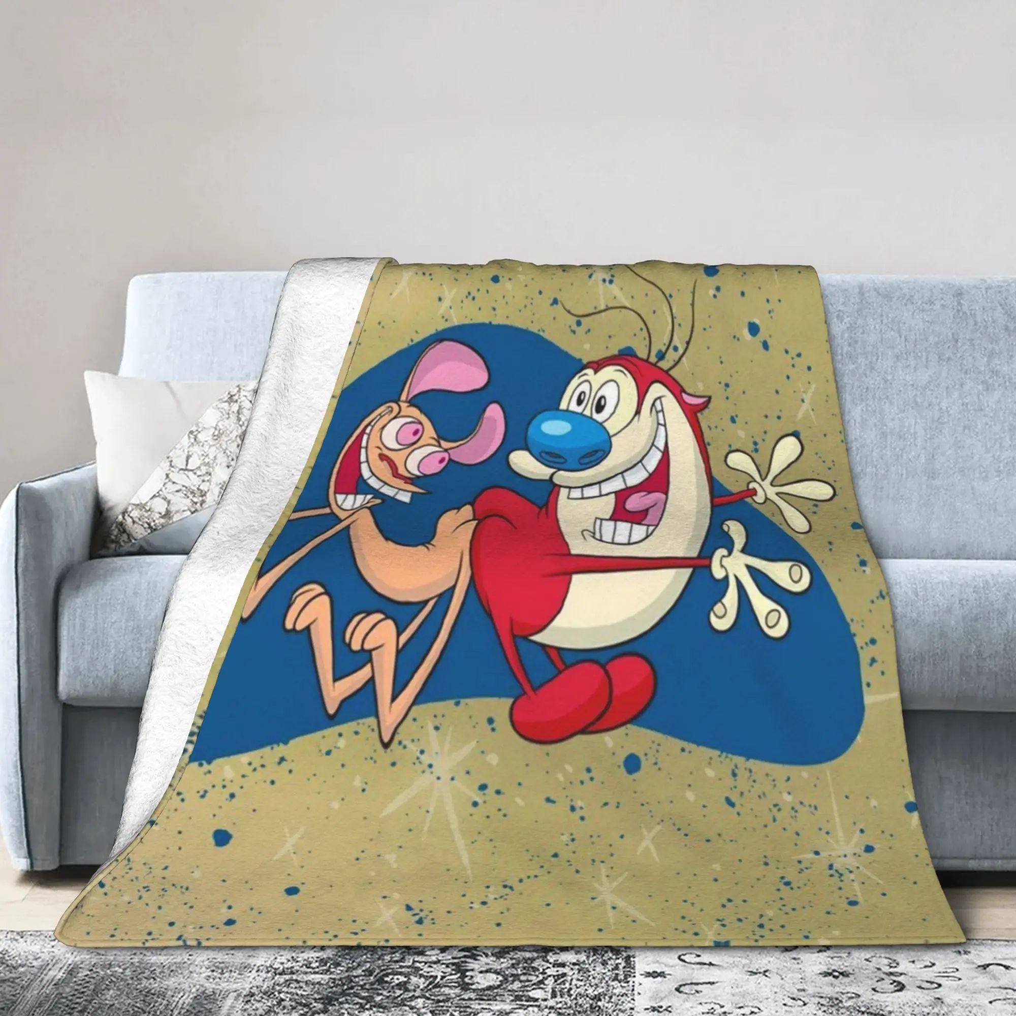 Funny  Duo Rucksack Ren & Stimpy  Blankets Soft Fleece  Relax Throw Blankets Machine Washable