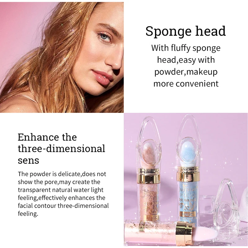 フェアリーハイライターパットパウダー,キラキラ,ファッショナブル,輪郭を明るくする,顔,目,きらめくボディ,メイク,6色