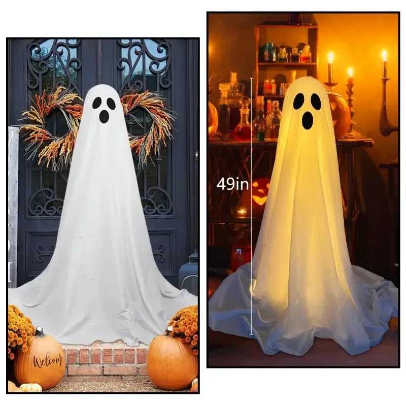 Fantasma spettrale decorazione di Halloween con corde luminose porta d\'ingresso azionata in piedi portico fantasma cortile decorazioni di Halloween