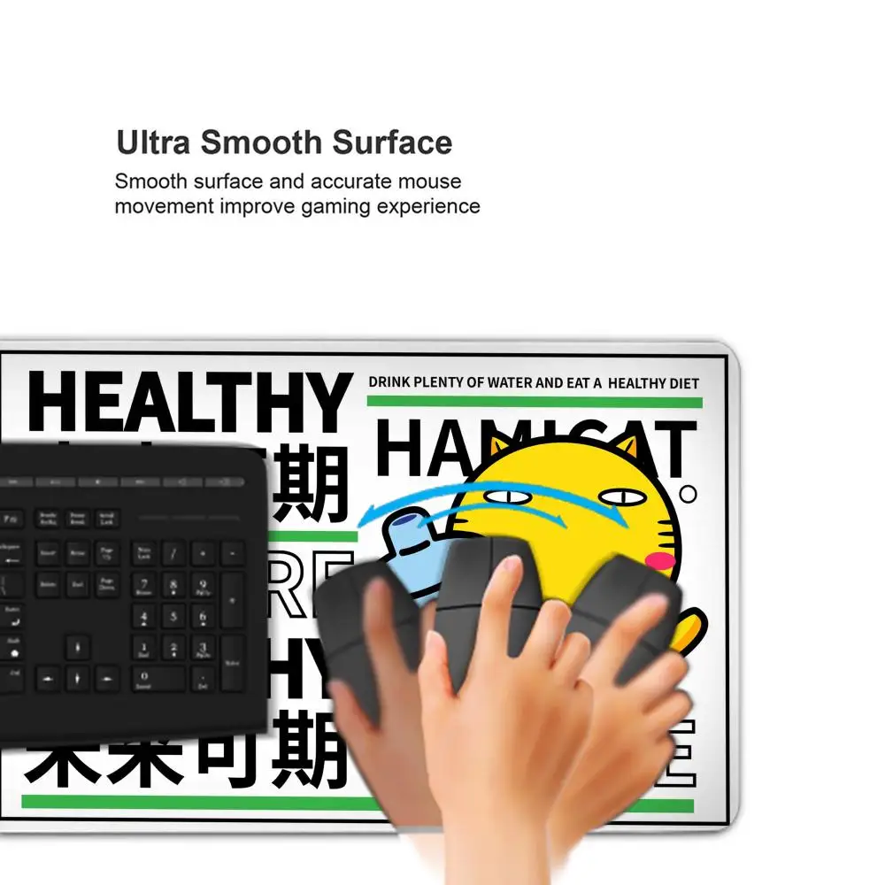 A cute fat cat Mouse Pad Desk Mouse Pad Cute HD Desk Pad Extended Gaming Keyboard Mats Large XXL Gamer Mousepad 90x40