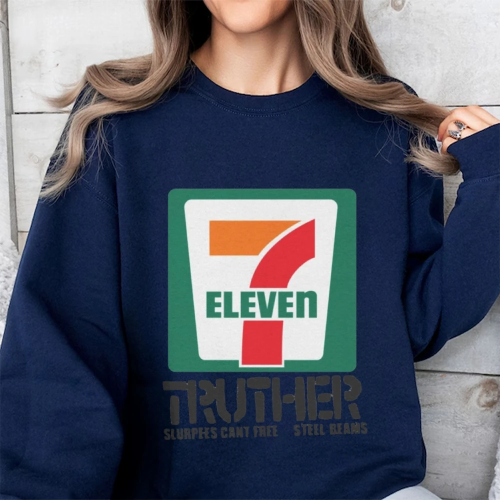 7 Eleven Truther Trendy Graphic Sweatshirt Cusal Sweatshirt Trendy Long Sleeve Shirt Comfort Colors Unisex Sweatshirt