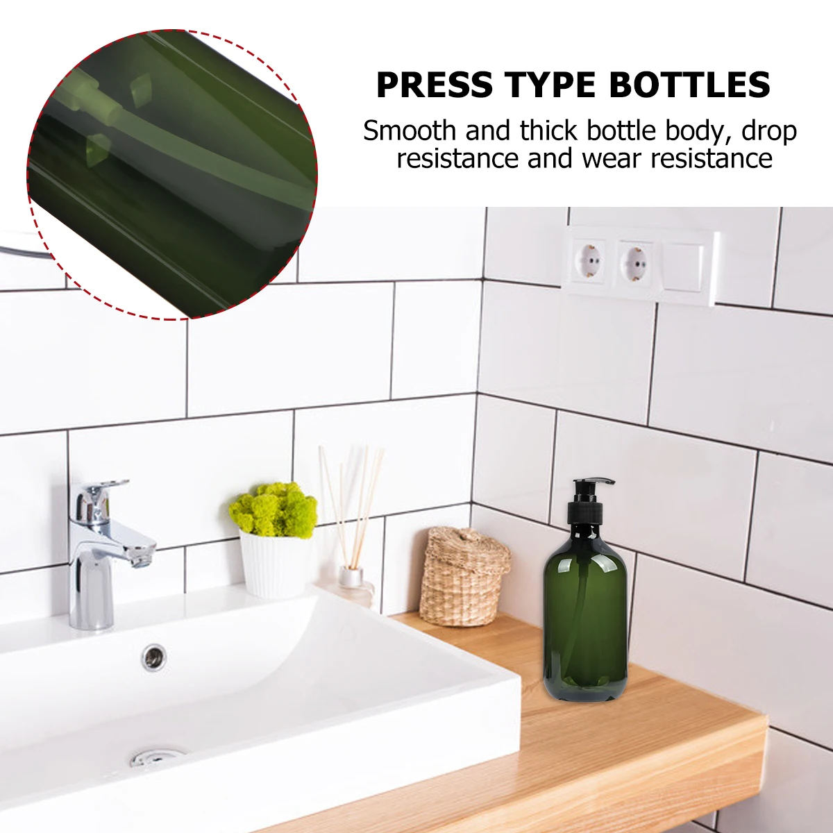 

4Pcs Shampoo Empty Bottles Travel Set Press Type Thick Durable Non-Slip Wear-Resistant Refillable Lotion Bottles