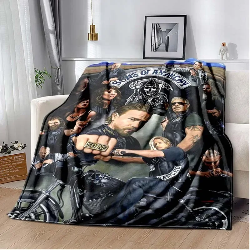 Jax Teller SONS OF ANARCHY Charlie Hunnam Throw Blanket Shawl Cloak Bedroom Living Room Sofa Couverture Chaude Manta Caliente