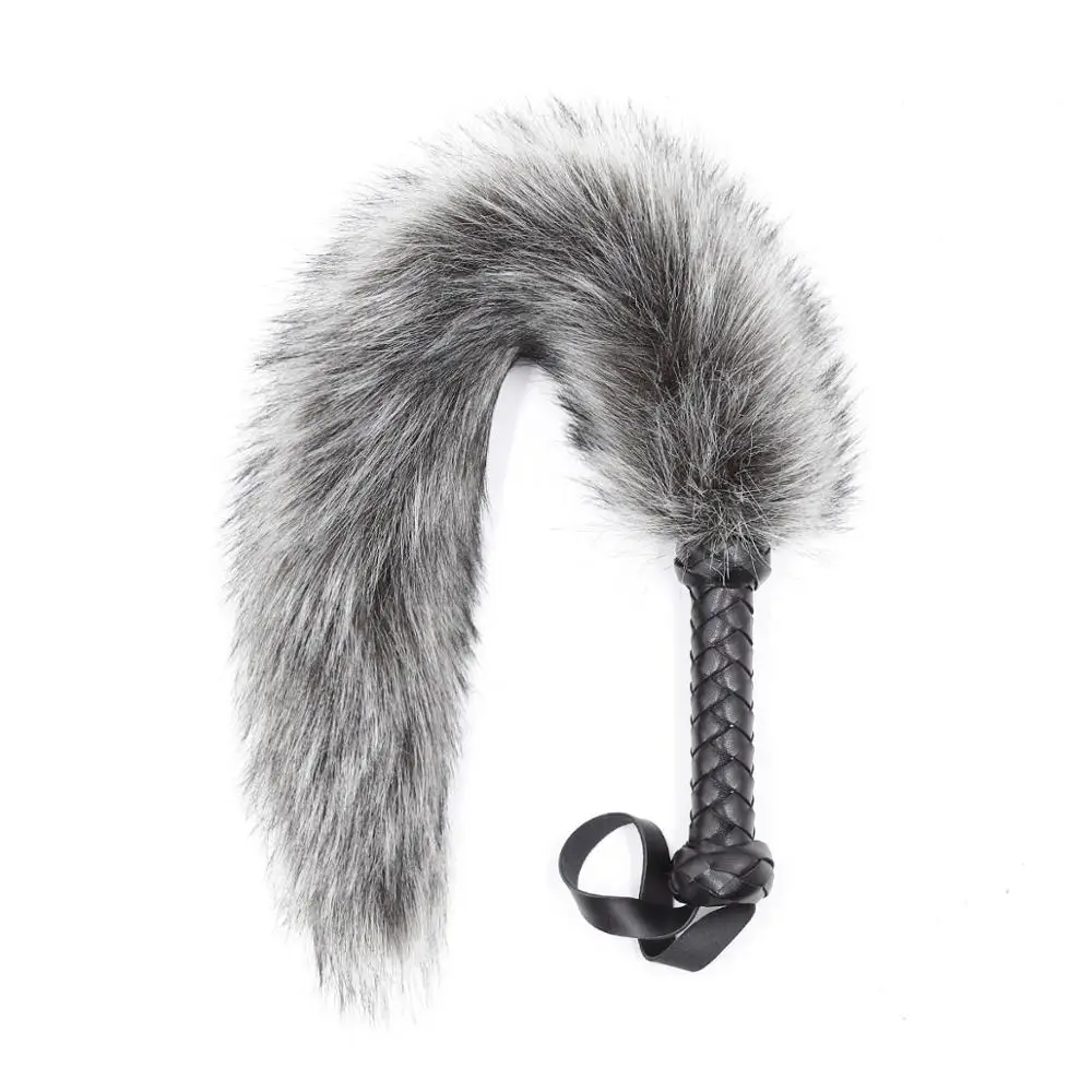 Spanking Fox tail Whip animal fur tickle slap strap beat lash flog tool adult Fetish slave Sex SM game toy for couple men women