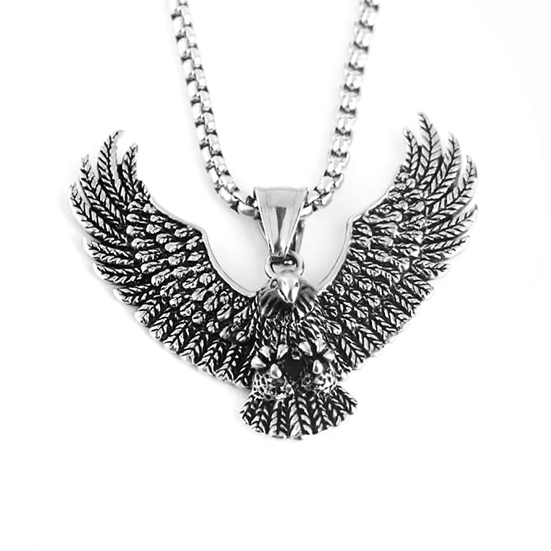 Fashion Men Eagle Necklace Animal Pendant Retro Punk Necklaces for Male Jewelry Party Anniversary Gift