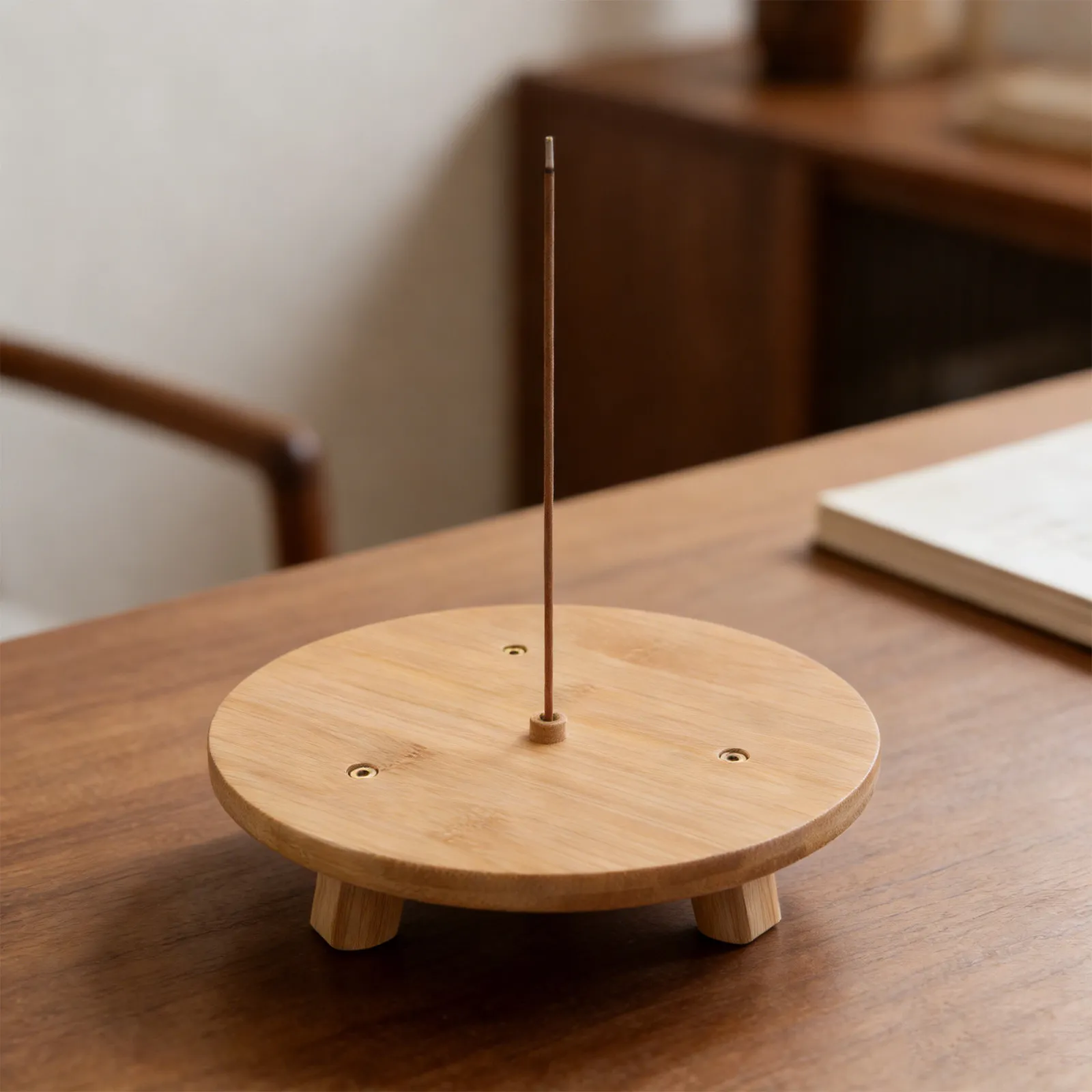 Bamboo Plant Stand Smooth Grain Round Flower Pot Holder Perfect for Living Room Bedroom Succulent Bonsai Rack Essential