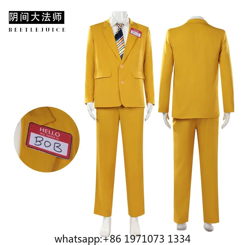 Movie BOB Cosplay Costume BOB Uniform Suit with Tie for Men Outfit Halloween Disguise Carnival Suit