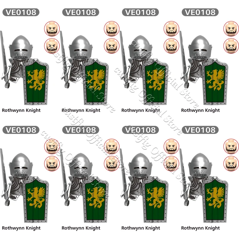 MOC Mittelalterliche Militärburg Ritter Soldat Actionfigur Baustein Lancer Guard Bogenschütze Rüstung Krieger Schild DIY Ziegel Spielzeug