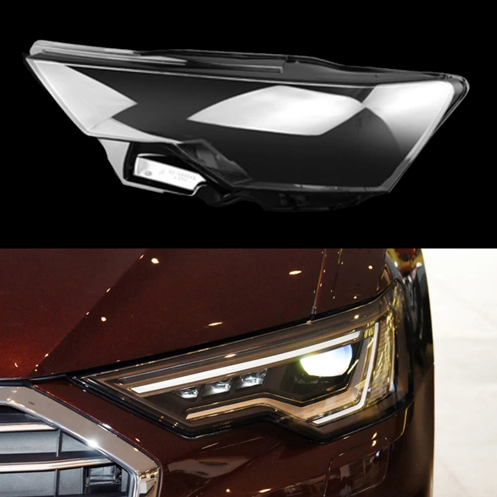 

For Audi A6 A6L C8 2019-2021 Car Front Headlight Cover Auto Headlamp Lampshade Lampcover Head Lamp Light Glass Lens Shell Caps